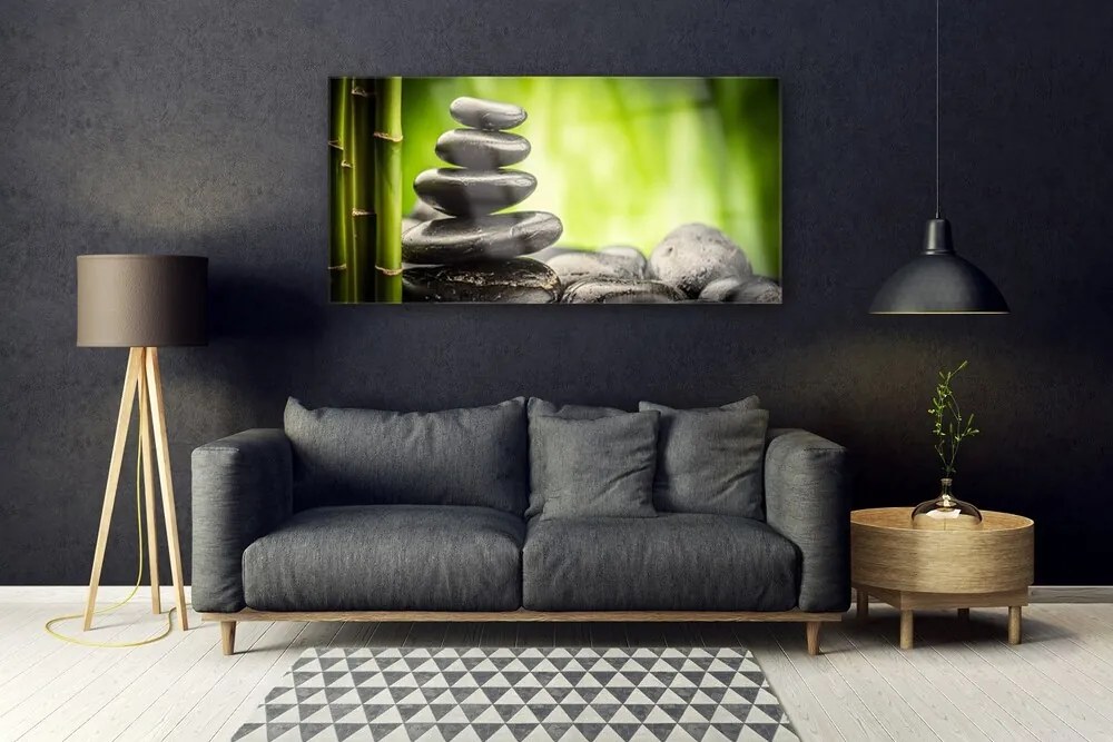 Obraz na akrylátovom skle Bambus kamene umenie 120x60 cm