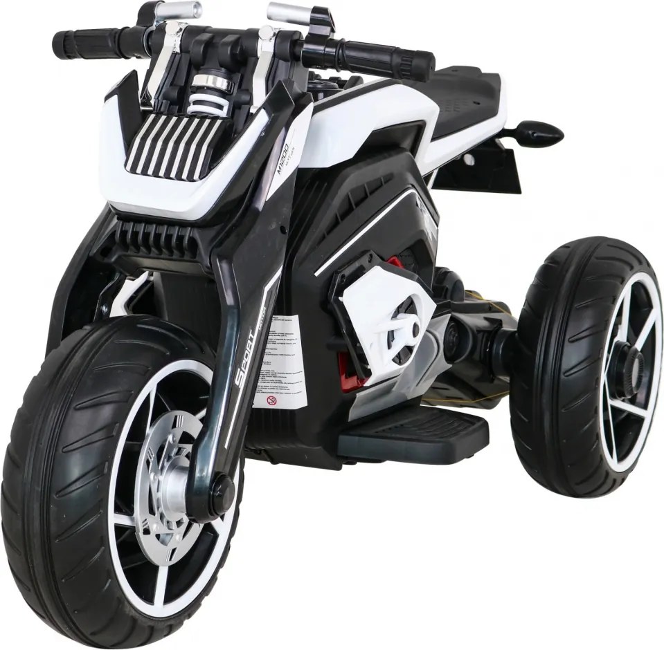Ramiz Detský motocykel Future na batérie biely + audio panel + pomalý štart + EVA kolesá