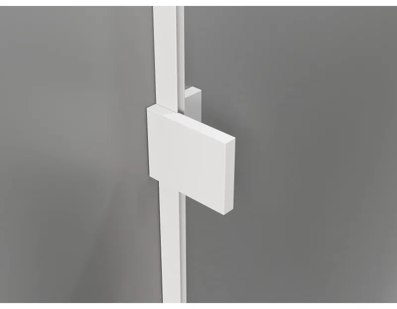 Mexen Lunar, L Duo výklopný sprchový kút 90 x 70 cm, 8mm číre sklo, biely profil, 834L-090L-070P-20-00