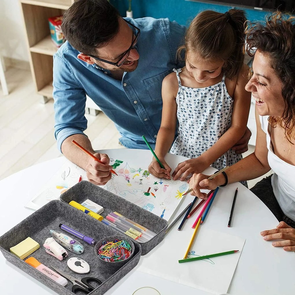 Zeller Present Organizéry na kozmetiku, na písacie potreby, na šperky, sada 8 ks, textilné - plstené