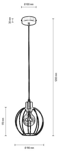 Spot-Light DO15659104 - Luster na lanku BERIS 1xE27/60W/230V