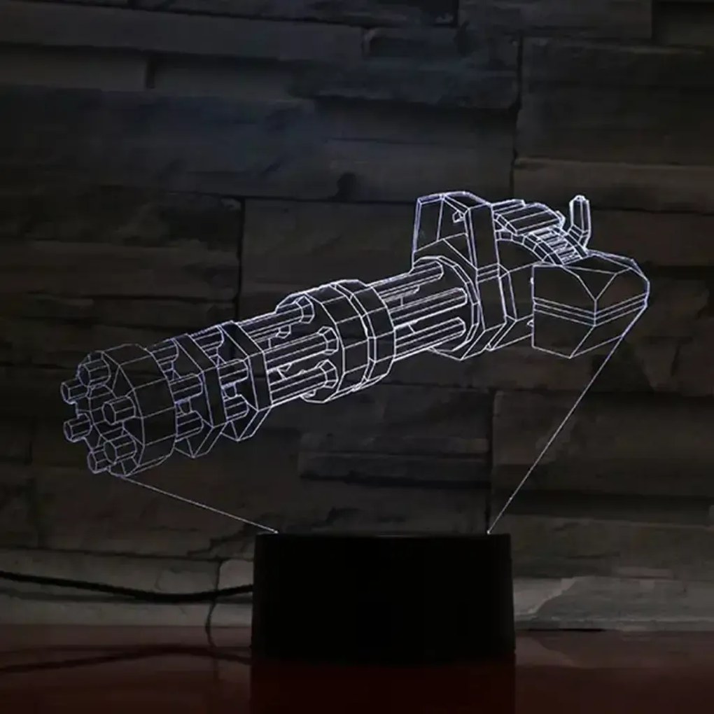 3Dmix 3DL-SL026 – 3D LED nočná lampa - Minigun (Solar)