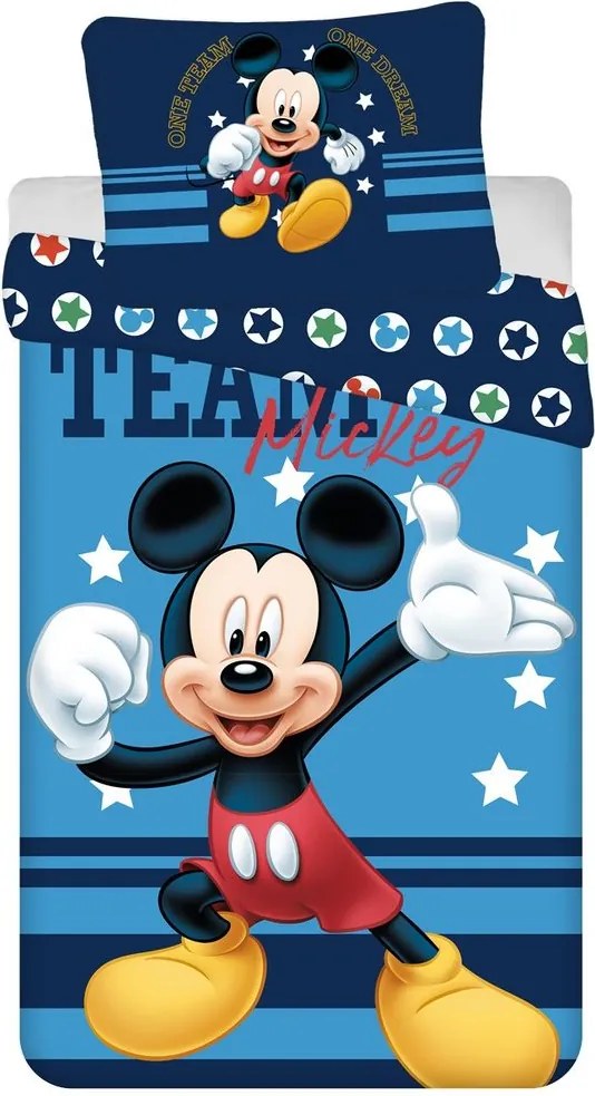 Jerry Fabrics Obliečky Mickey Team - Modrá | 140 x 200 cm / 70 x 90 cm