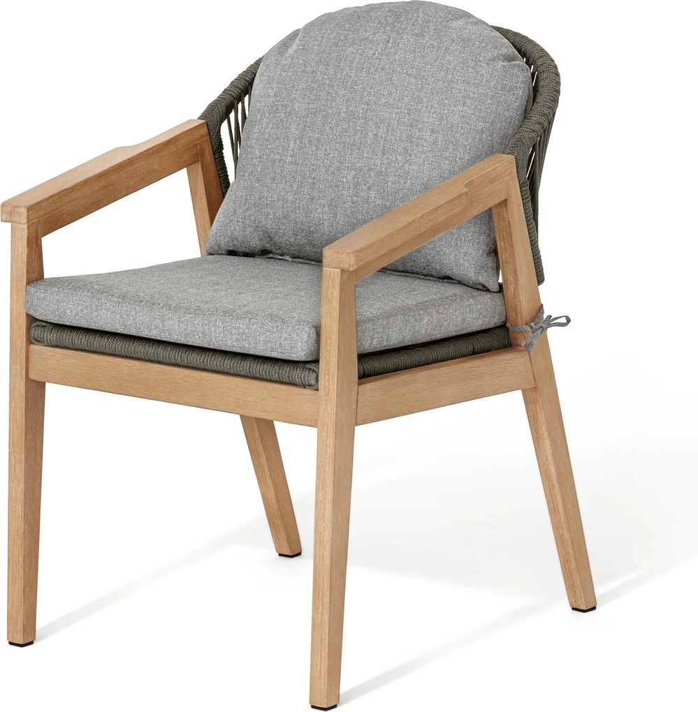 Jedálenské kreslo s okrúhlou opierkou a textilným výpletom