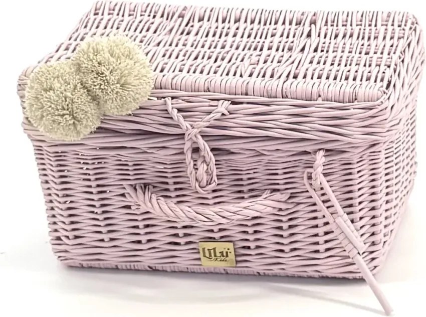 Prútený kufrík - ružová