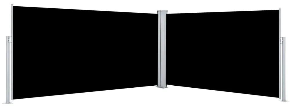 Zaťahovacia bočná markíza čierna 160x600 cm