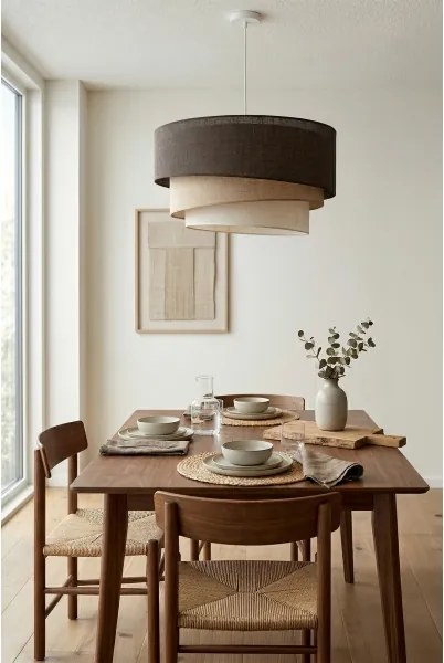 BRILAGI - Luster na lanku TRIO 3xE27/60W/230V pr. 60 cm hnedá/béžová/biela