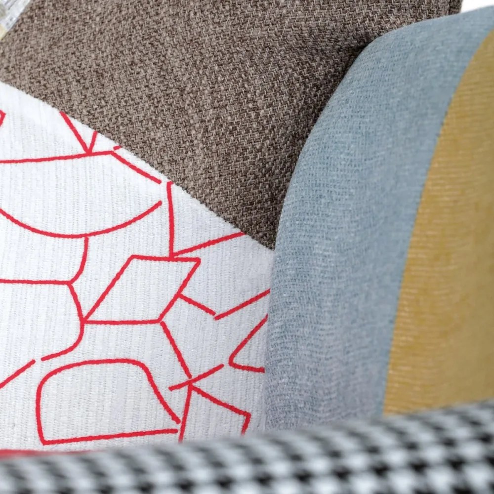 Hojdacie kreslo FABIAN — kov, masív, látka, patchwork