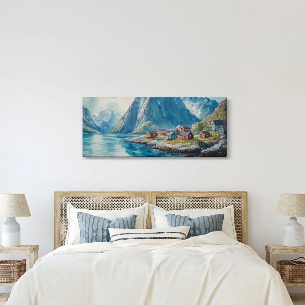 Obraz - Nórska dedinka (120x50 cm)
