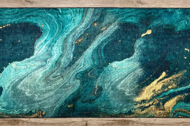 Protišmykový behúň LOTUS SHADOWS 37750 zelený