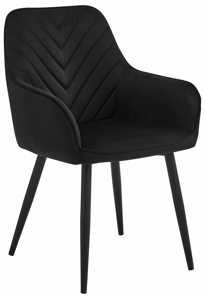 TRENDIE Zamatová jedálenská stolička SOFIA čierna