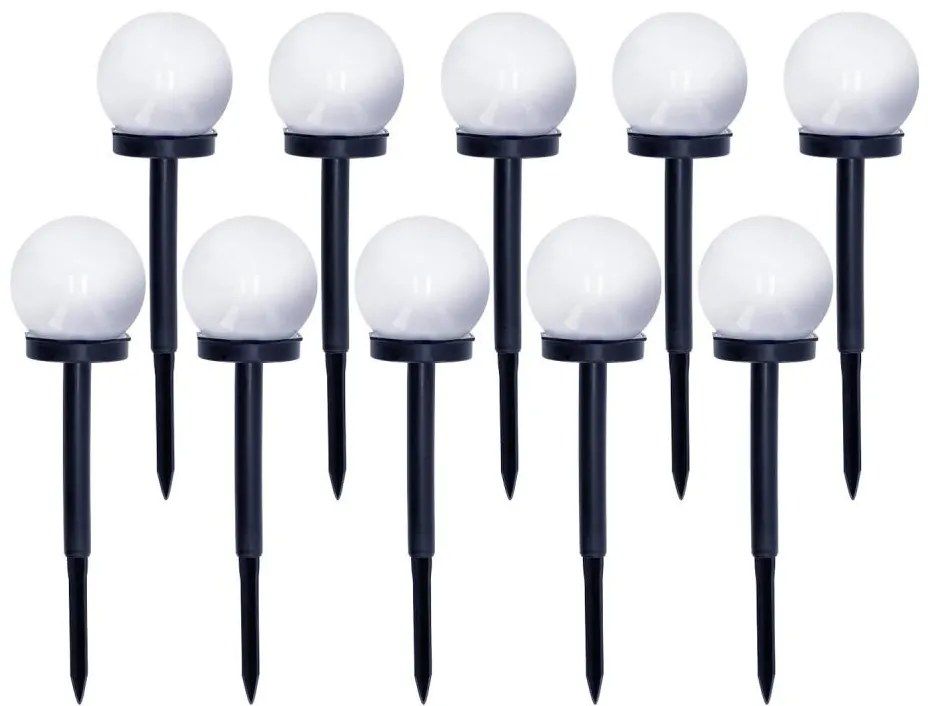 Kobi SADA 10x LED Solárna lampa LED/0,12W/1,2V 6500K IP44 40 mAh čierna/biela KB0367