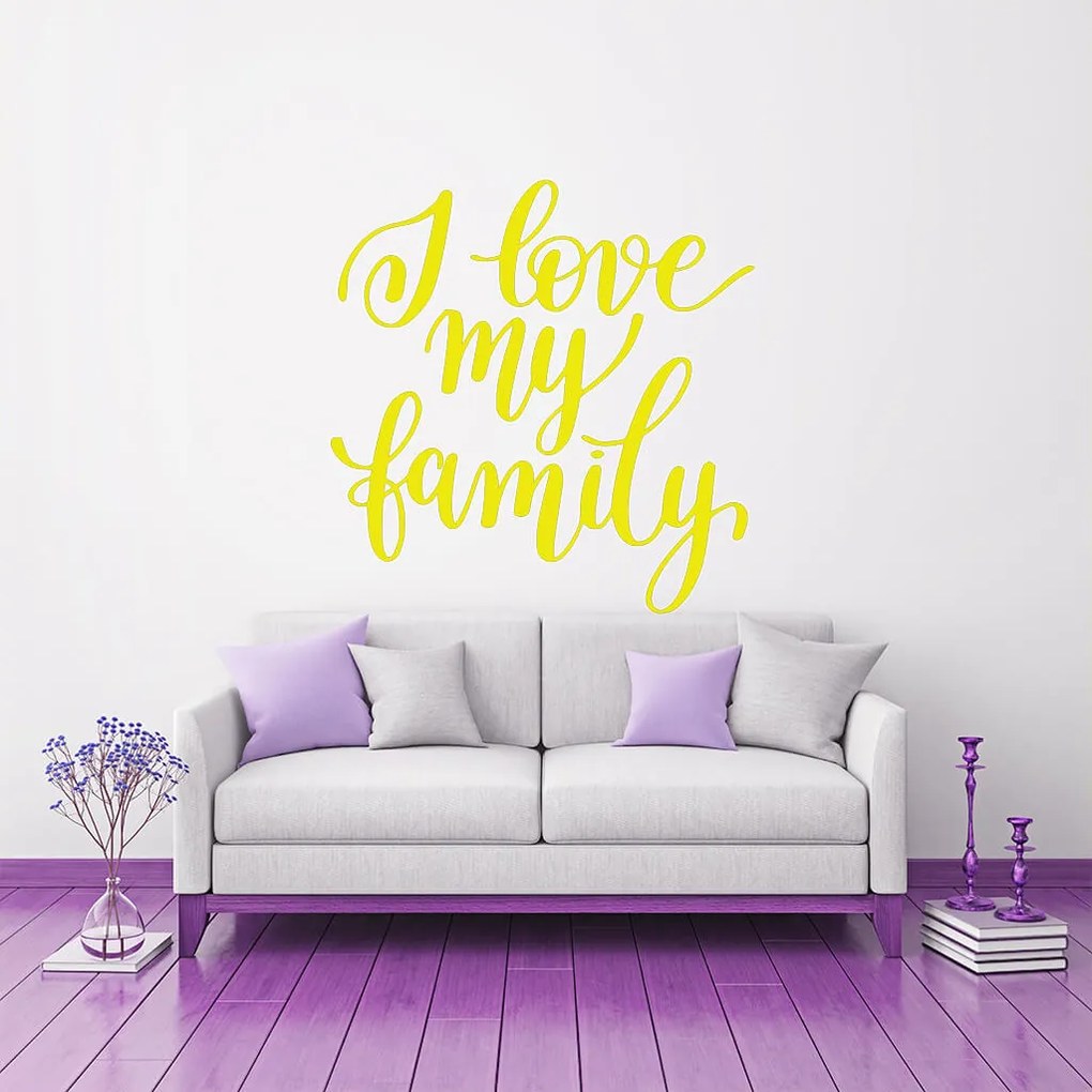 Veselá Stena Samolepka na stenu na stenu I love my family Farba: černá