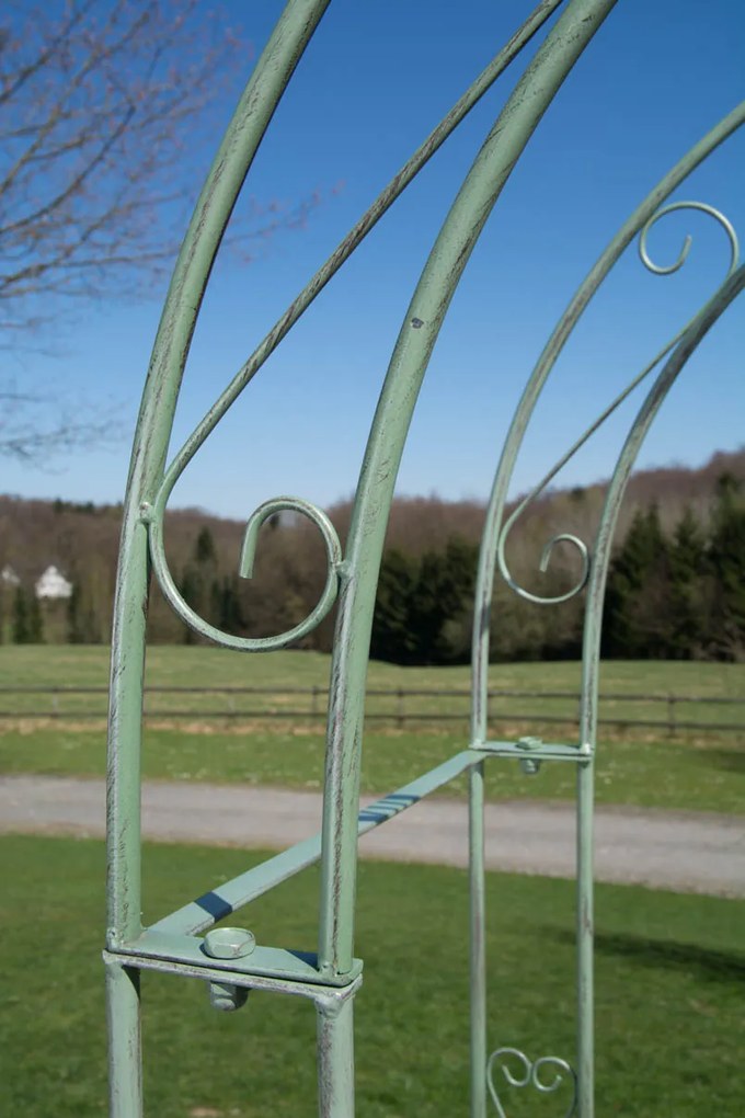 Oblúk na ruže Mel s bránkou - Zelená antik