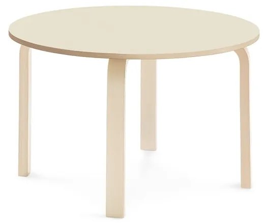 Stôl ELTON, Ø 900x530 mm, laminát - breza, breza