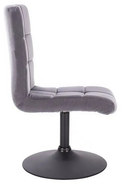 LuxuryForm DESIGN Stolička TOLEDO VELUR na čiernom tanieri - tmavo šedá