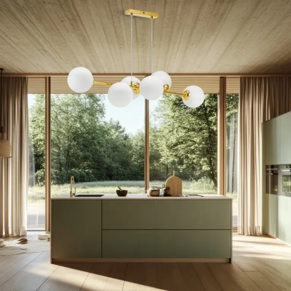 Luster na lanku 6xE27/35W/230V zlatá