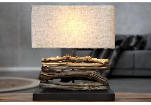 Stolová lampa 19477 Masív drevo/Bežová - Komfort-nábytok