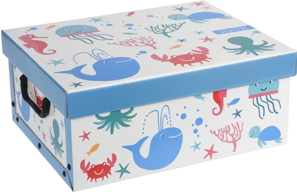 Dekoračný box Hatu Veľryba modrá, 37 x 30 x 16 cm