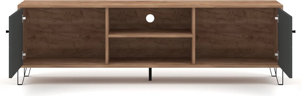 TV stolík Bilbao 183 cm dub Craft Tobacco/grafit