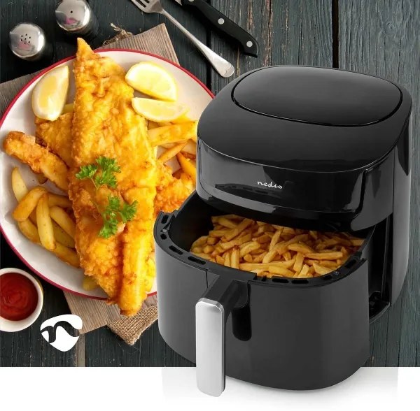 Nedis KAAF170BK - Teplovzdušná fritéza 7,2 l 1800W/230V/240 min