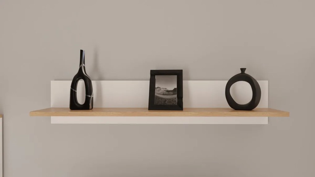 Nástenná polica DENVER 100 cm dub hickory/biela