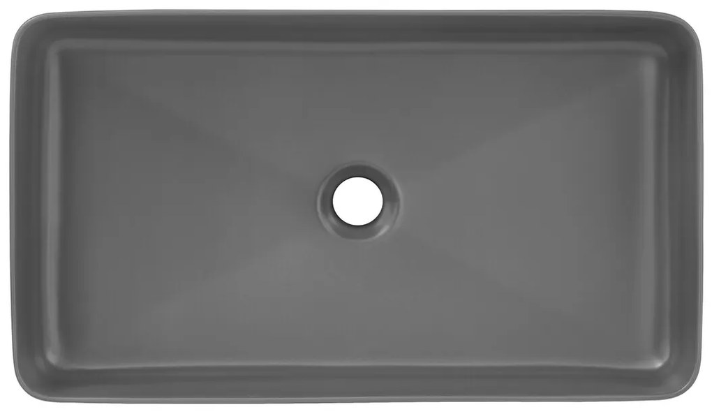 Sada keramického umývadla na dosku a výpusti Slim 60 cm šedá