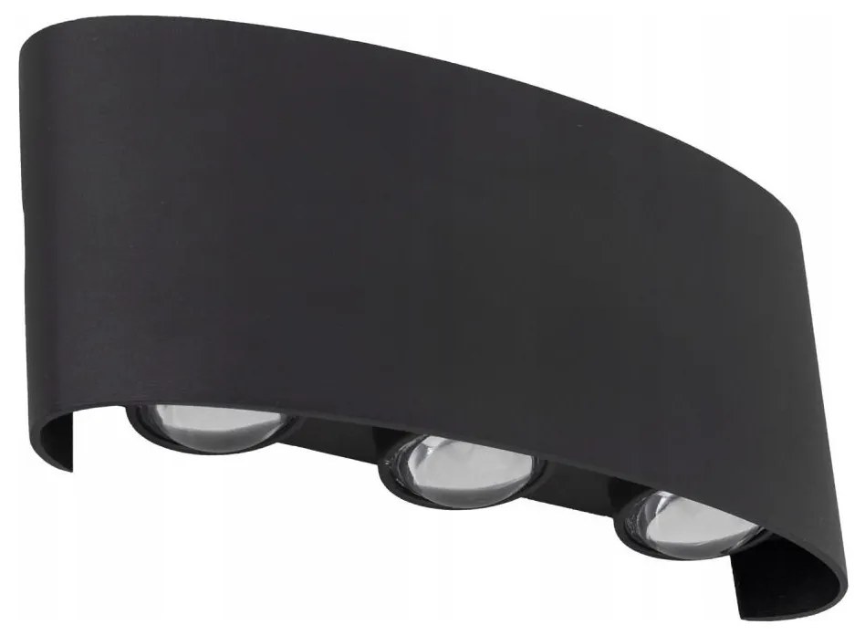 LED Vonkajšie nástenné svietidlo ARROW 6xLED/1W/230V IP54 čierna