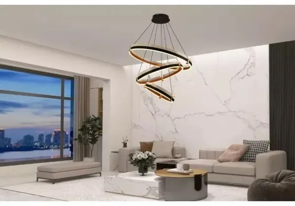 LED Stmievateľný luster na lanku LED/240W/230V 3000-6500K + diaľkové ovládanie