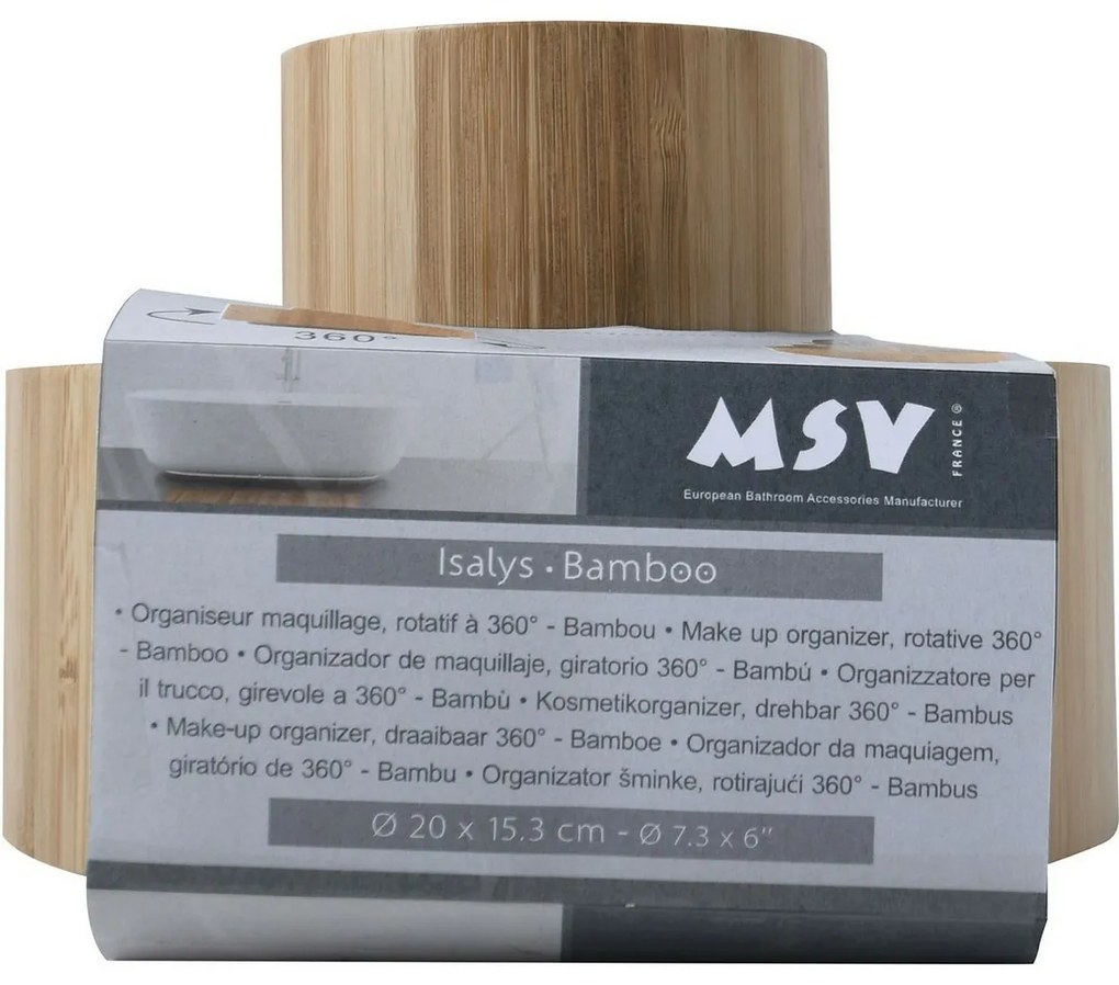 MSV Bambusový otočný organizér na kozmetiku Isalys20 x 15,3 cm