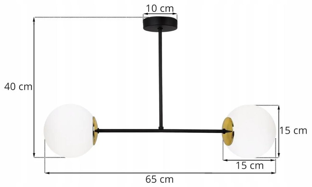 Stropné svietidlo FLORENCE, 2x biele sklenené tienidlo, (výber zo 4 farieb uchytenia)