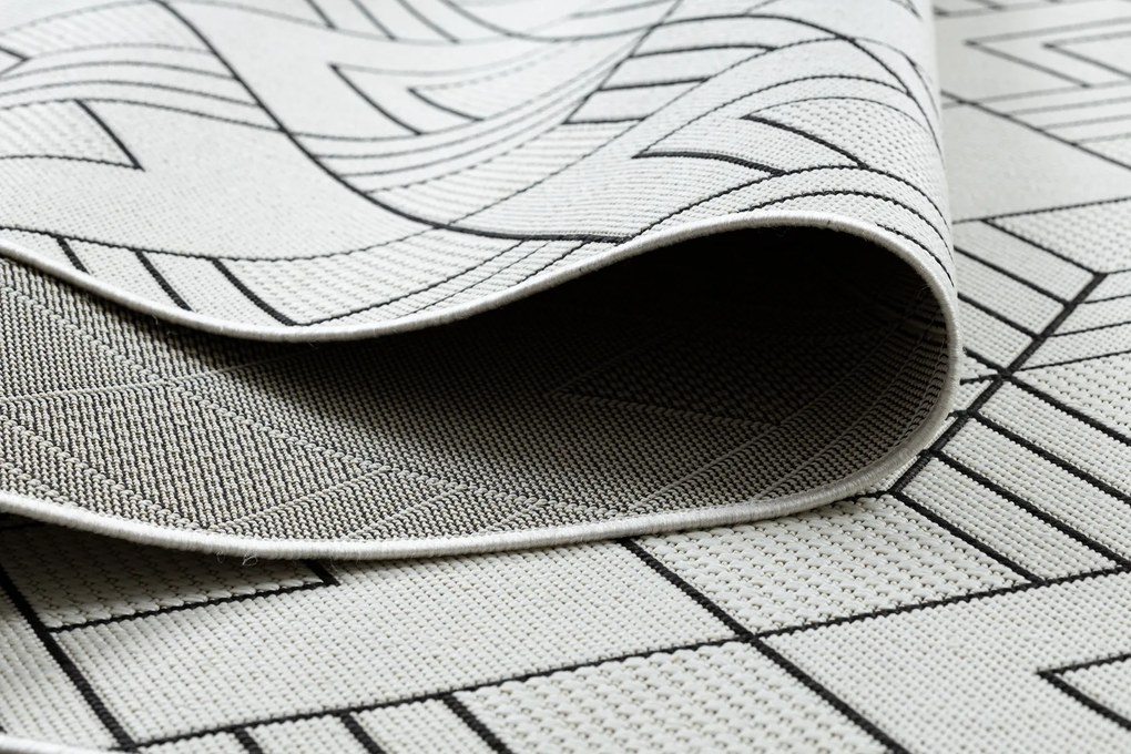 Koberec FLAT SISAL 48731960  Námestie  diamant,  geometrický   krémovo  / sivý