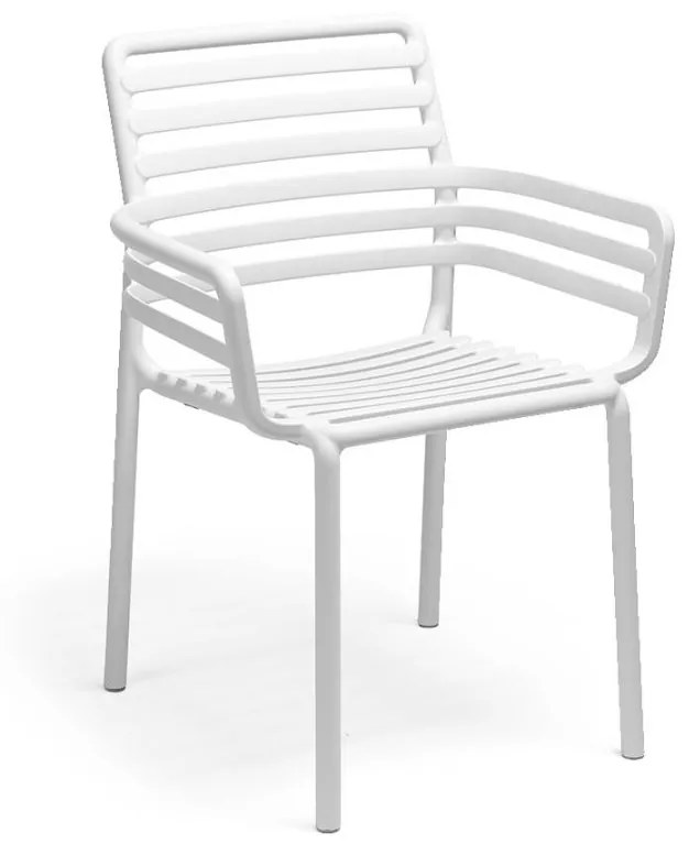 DOGA ARMCHAIR záhradná stolička s podrúčkami bianco