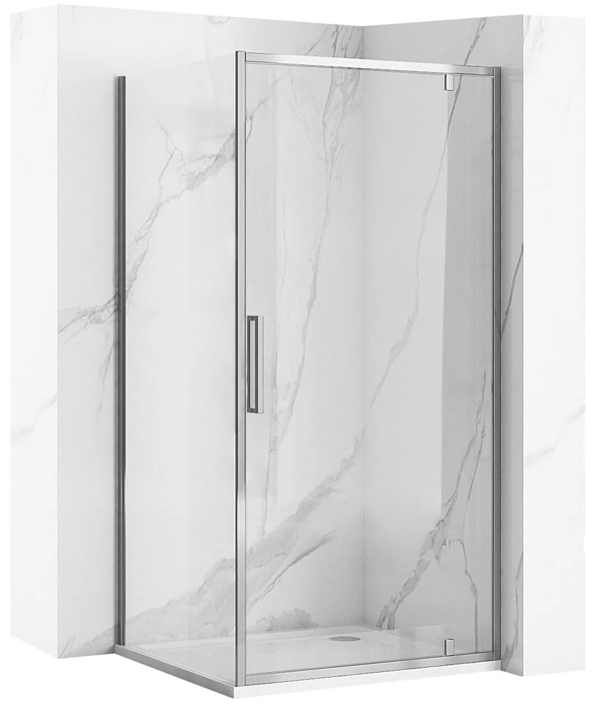 Rea Rapid Swing, rohový sprchovací kút 90(dvere) x 90(stena), 6mm číre sklo, chrómový profil, KPL-K2606