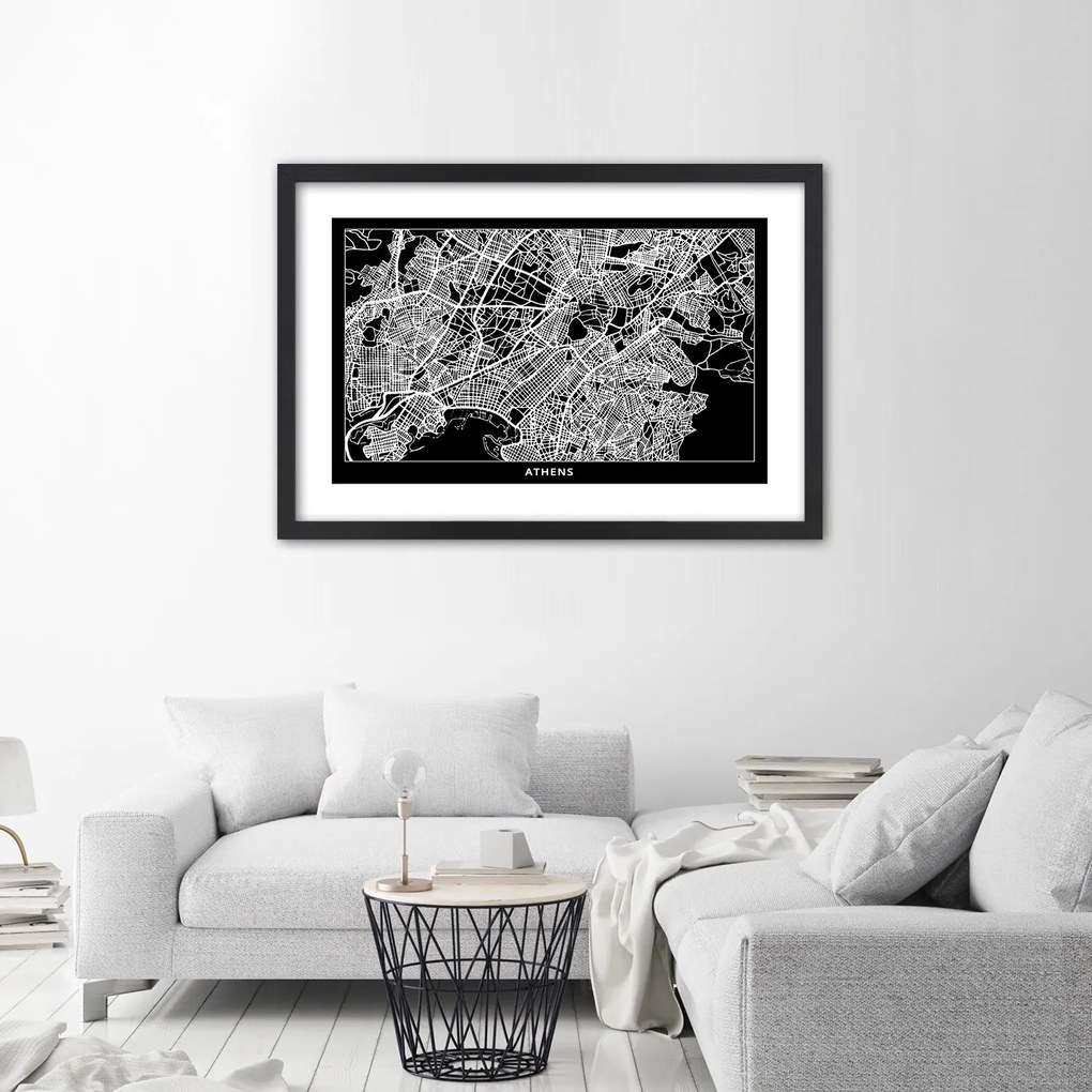 Gario Plagát Plán mesta Atény Farba rámu: Bez rámu, Rozmery: 60 x 40 cm