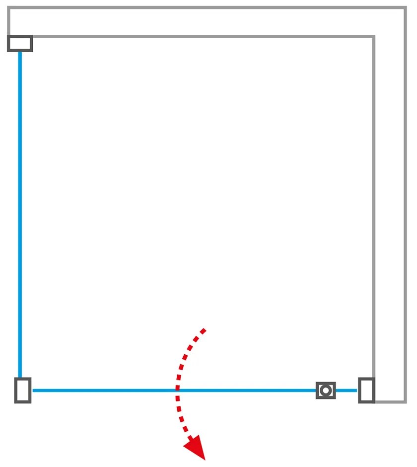 Roltechnik Sprchovací kút MDO1 + MB - otváracie dvere a pevná stena 90 cm 100 cm