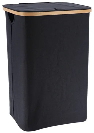 Kesper Kôš na bielizeň, čierny s bambusovým rámom 41x33x51 cm