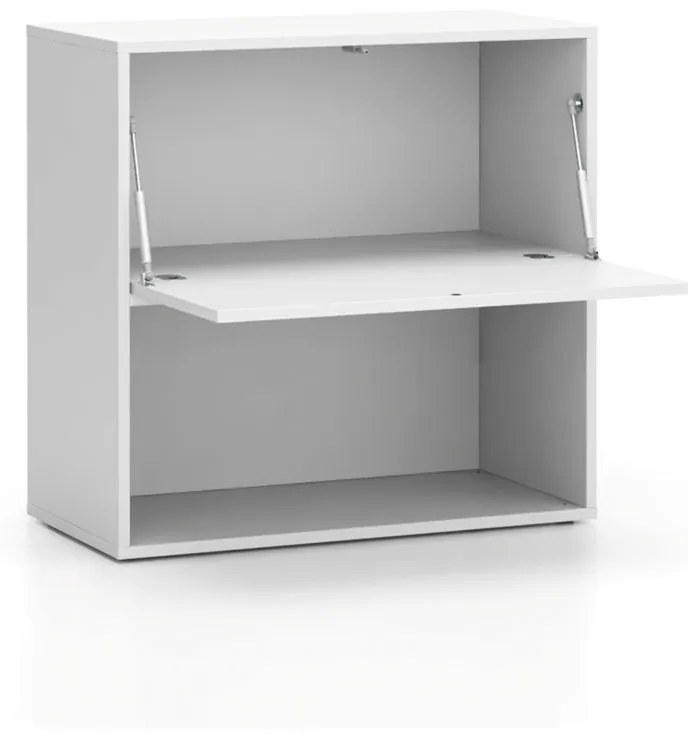 Kancelársky policový regál LAYERS, krátky, 1 box, 800 x 400 x 777, biela