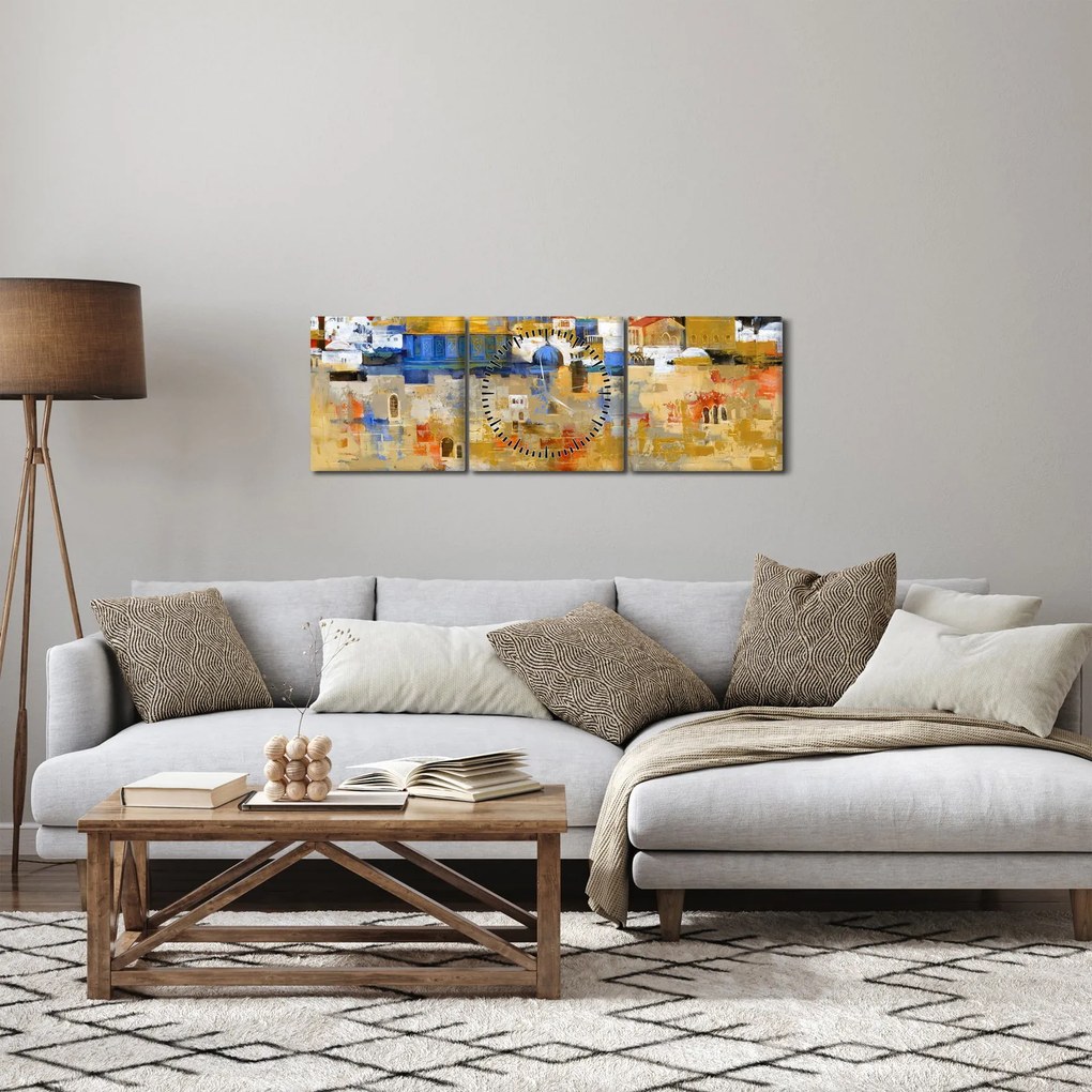 Obraz - Múr nárekov, Jeruzalem, Izrael (s hodinami) (90x30 cm)