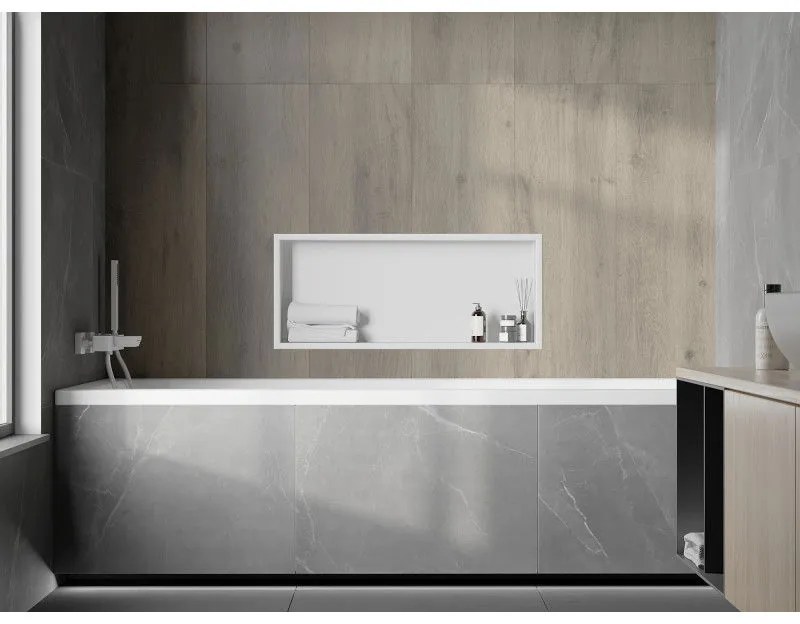 Mexen X-Wall-R, polička na zapustenie na obklad s golierom 75 x 30 cm, biela, 1920753010