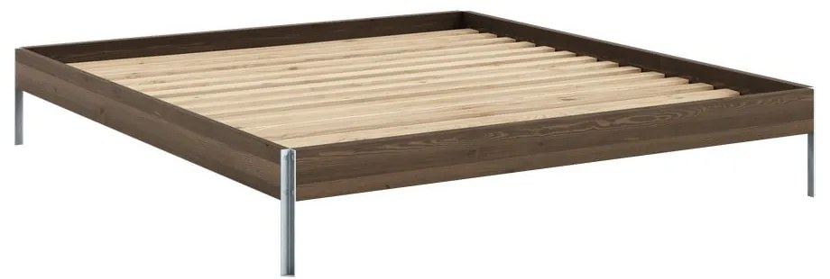 Hnedá dvojlôžková posteľ z borovicového dreva s roštom 180x200 cm Core – Karup Design