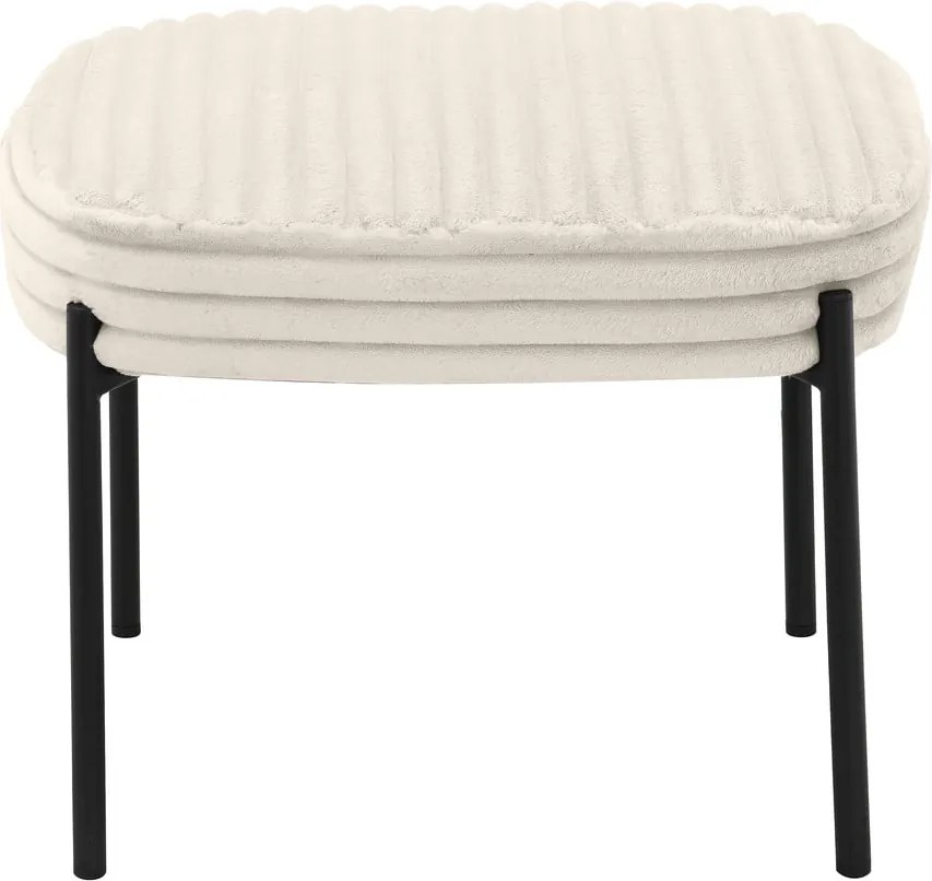 Krémovobiele menčestrové kreslo s podnožkou Jerry – Støraa