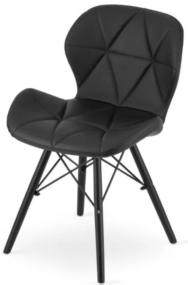 Jedálenské stoličky EKO čierne s čiernymi nohami 4ks