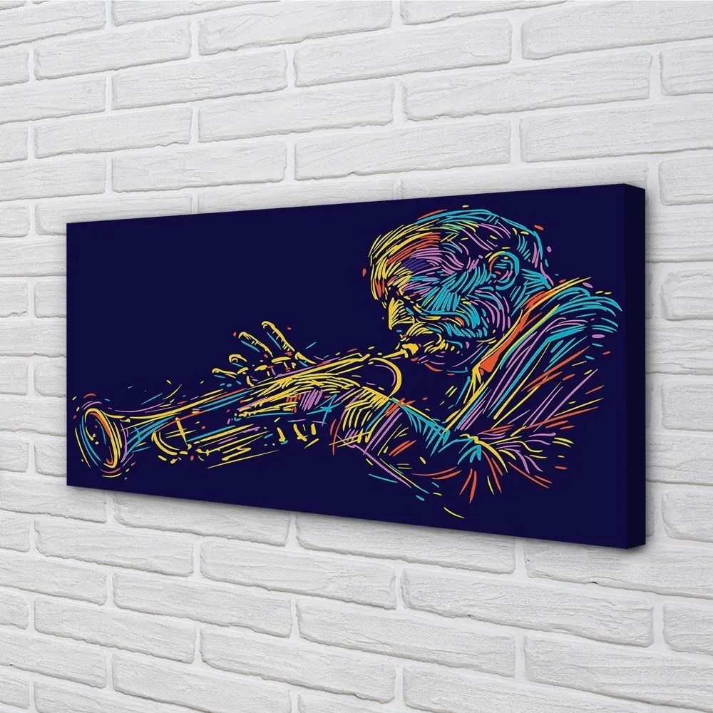 Obraz canvas trumpet muž 125x50 cm