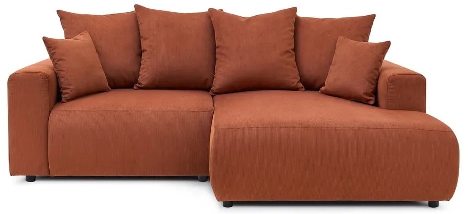 Oranžová zamatová rohová pohovka Enjoy – Bobochic Paris
