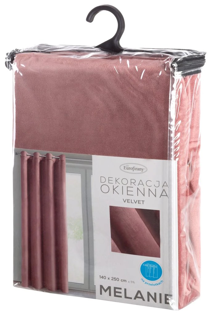 ZATEMŇOVACÍ ZÁVES NA KRÚŽKOCH MELANIE 140X250 CM STARORUŽOVÁ