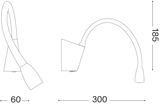 Ideal Lux - LED Flexibilná lampička GOOSE LED/3W/230V CRI 90 čierna