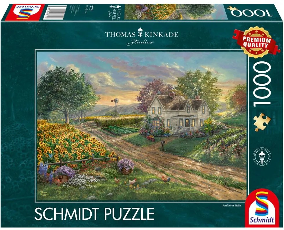 Schmidt Puzzle THOMAS KINKADE Slnečnicové pole 1000 dielikov