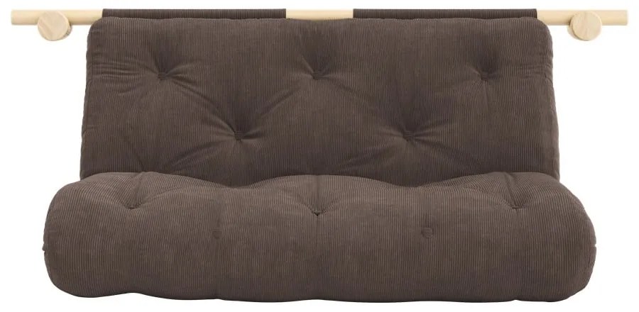 Tmavohnedá menčestrová rozkladacia pohovka 135 cm Hooked – Karup Design
