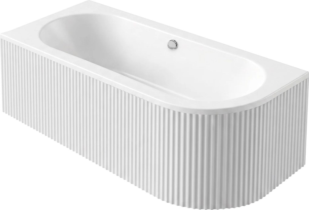 Rea Orion Stripe, akrylová rohová vaňa 160x75 cm, ľavá, biela lesklá, REA-W0072